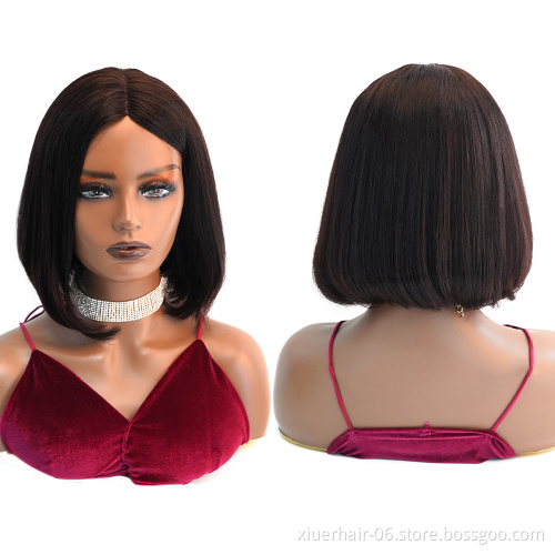 Wholesale Virgin Raw Glueless for Black Woman Straight Highlight Cheap Machine Brazilian Short Human Hair bob Wigs